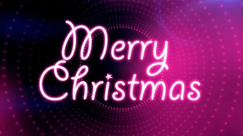 Merry Christmas 3D text, presentation with illuminating light illusions Illustrazione stock