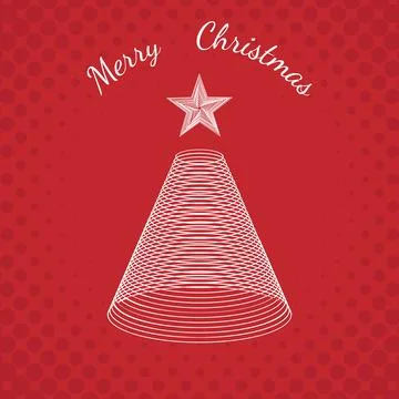 Merry Christmas abstract tree shape with halftone dots background, Christma.. Stock Illustration