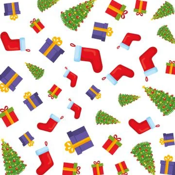 Merry christmas and socks pattern Illustrazione stock