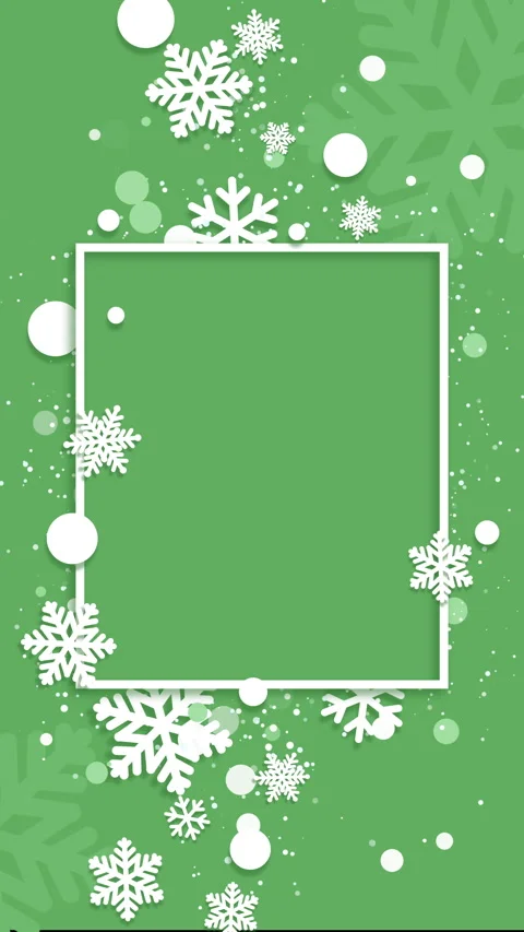 Merry Christmas animated square frame with decorated snowflake paper cut Stock Footage 295811017