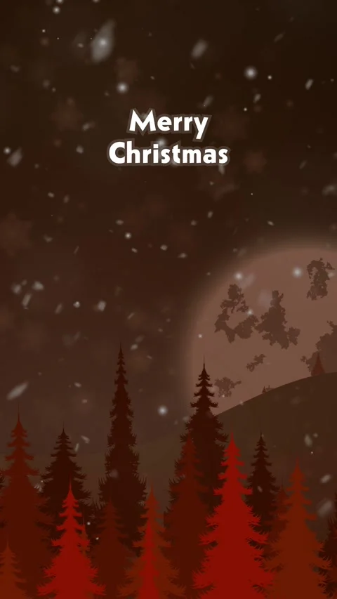 Merry christmas animated text dynamic snowstorm and falling snowflakes Stock Footage 344020027