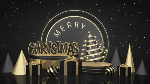 Merry Christmas background 3D, loop animation Stock Footage 166768785