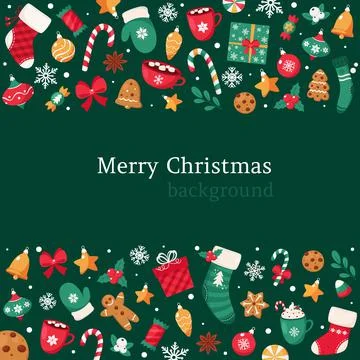 Merry Christmas background. Christmas elements collection. Stock Illustration
