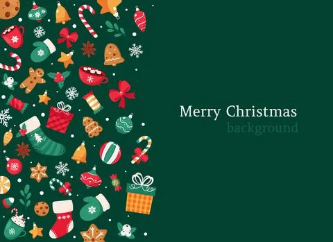 Merry Christmas background. Christmas elements collection. Stock Illustration