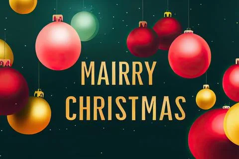 Merry Christmas background with pine trees, balls, gifts and Christmas decora Illustrazione stock