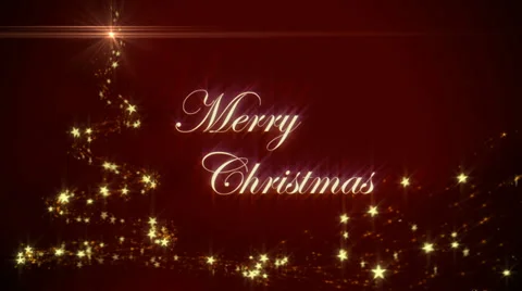 Merry Christmas Background with Stars and Tree Stock Footage