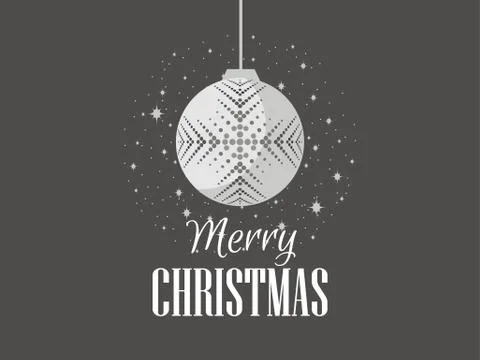 Merry Christmas. Ball with snowflake pattern. Pop Art. Vector illustration Illustrazione stock
