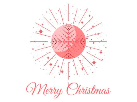 Merry Christmas. Ball with snowflake pattern. Pop Art. Vector illustration Stock Illustration