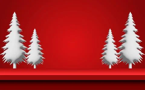 Merry Christmas banner studio table room product display with copy space 스톡 일러스트