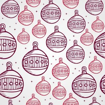 Merry christmas bauble seamless pattern background. eps10 file Stock Illustration