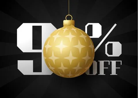 Merry christmas big Sale banner. Luxury Christmas Sale 90 percent off black r Stock Illustration