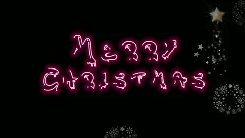 Merry christmas on black background Stock Footage 201134351