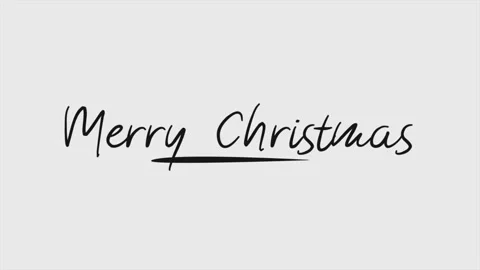 Merry Christmas with black brush on white background Stock Footage 252675053