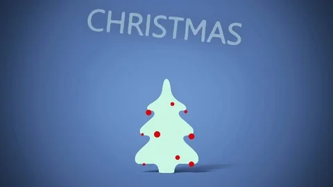 Merry Christmas blue background with snow falling Stock Footage 70591153