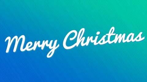 Merry Christmas on blue lines gradient Видео 217412152