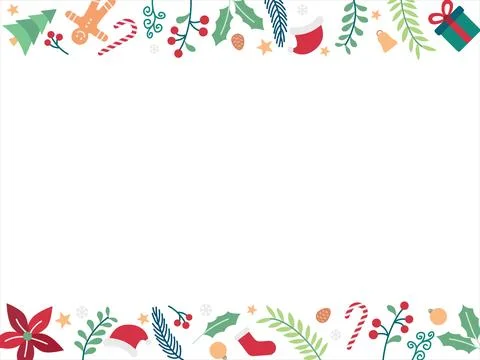 Merry Christmas border frame Stock Illustration