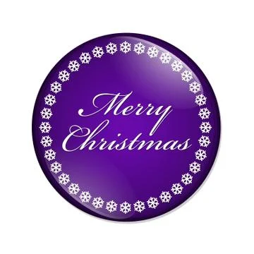 Merry christmas button Stock Illustration