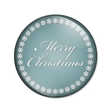 Merry christmas button Stock Illustration