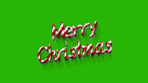 Merry christmas candy style text animation on green screen background Stock Footage 320866741