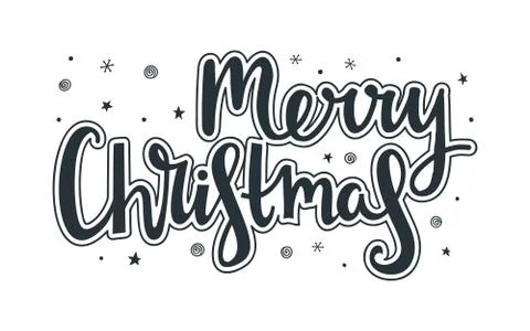 Merry Christmas caption. Vector illustration. Stock Illustration