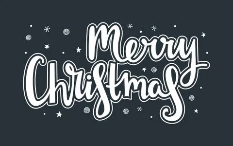 Merry Christmas caption. Vector illustration. Stock Illustration