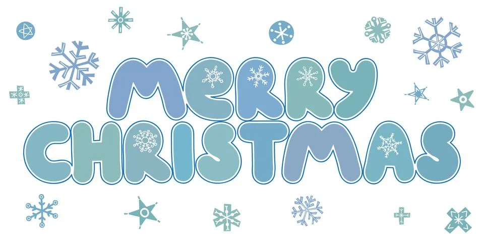 Merry Christmas caption. Vector illustration. Stock Illustration