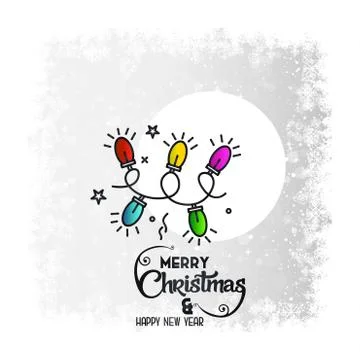 Merry Christmas card with creative design and light background vector 스톡 일러스트