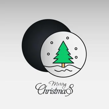 Merry Christmas card with creative design and light background vector 스톡 일러스트