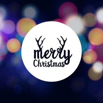 Merry Christmas card with creative design and dark background vector Illustrazione stock