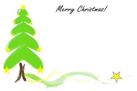 Merry Christmas card with empty space to write Stock Illustration