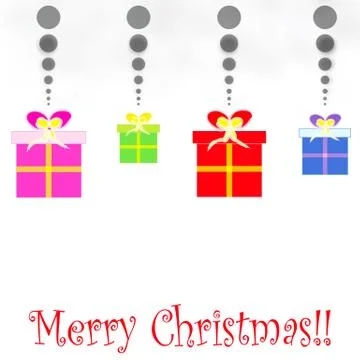 Merry christmas card with gift boxes Stock Illustration