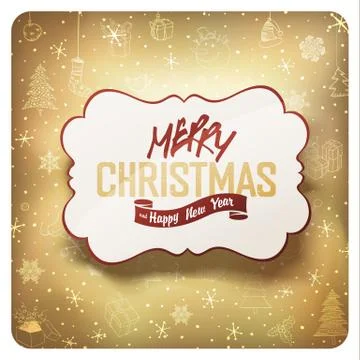 Merry Christmas Card, vector. Stock Illustration