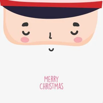Merry christmas celebration cute nutcracker soldier face with hat Stock Illustration