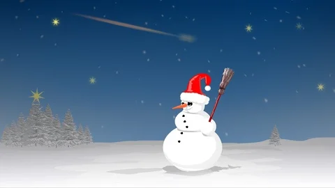 Merry Christmas. Christmas snowman card, background. Stock Footage