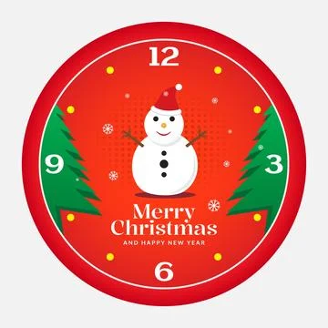 Merry Christmas Clock Stock-Illustration