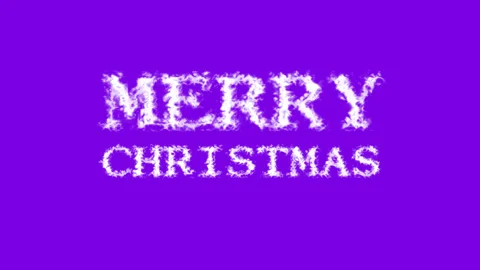 Merry Christmas cloud text effect violet isolated background Stock Footage 139639184