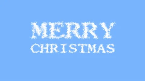 Merry Christmas cloud text effect sky isolated background Stock Footage 139639191