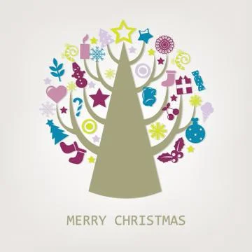 Merry christmas composition Stock Illustration