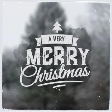 Merry Christmas creative graphic message for winter design Illustrazione stock