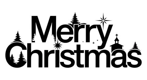 Merry Christmas creative Typography text Vector Design Stock Illustration