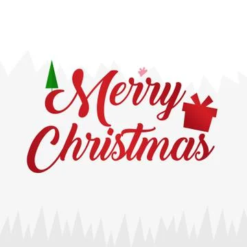 Merry Christmas cursive style logo design vector file Ilustración de archivo