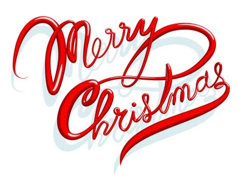Merry Christmas cursive text title Stock Illustration