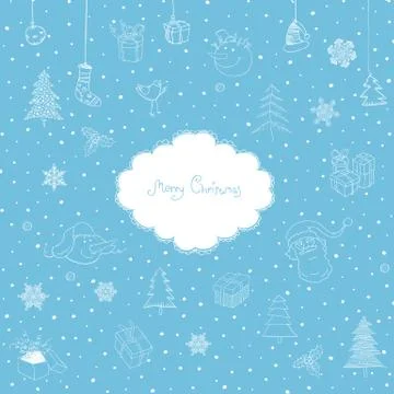 Merry christmas cute vector background. 스톡 일러스트