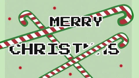 Merry Christmas design with candy canes and festive elements on a light 스톡 일러스트
