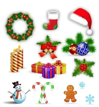 Merry Christmas design elements Illustrazione stock