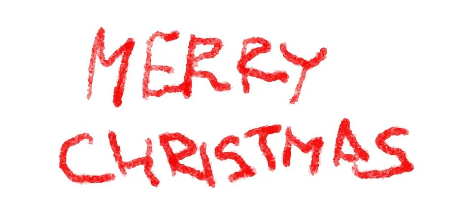 Merry Christmas Doodle Text vector crayon illustration. festive seasonal el.. Stock Illustration