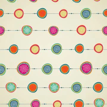 Merry christmas elements circle bauble seamless pattern. Stock Illustration