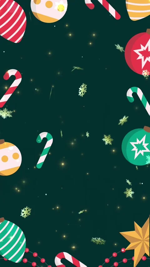 Merry Christmas elements with green background, animation vertical motion. Stock Footage 297092687