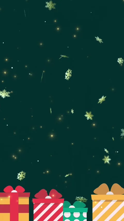 Merry Christmas elements with green background, animation vertical motion. Stock Footage 297092747