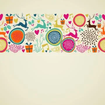 Merry christmas elements ornament background vector file. 스톡 일러스트